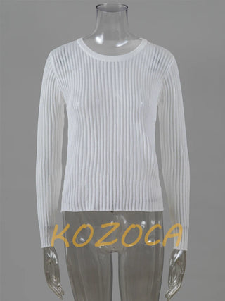 White Elegant Women Tops Outfits Long Sleeve