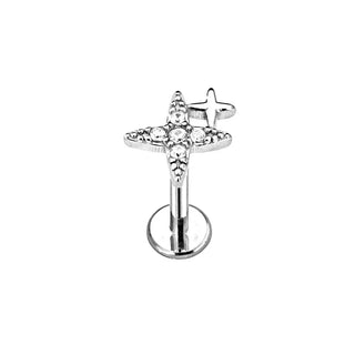 Threadless Piercing Lightning Pin  Earring